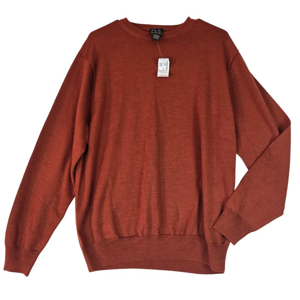Jos A Bank Mens Pullover Merino Wool Sweater XL Rust NWT 0715